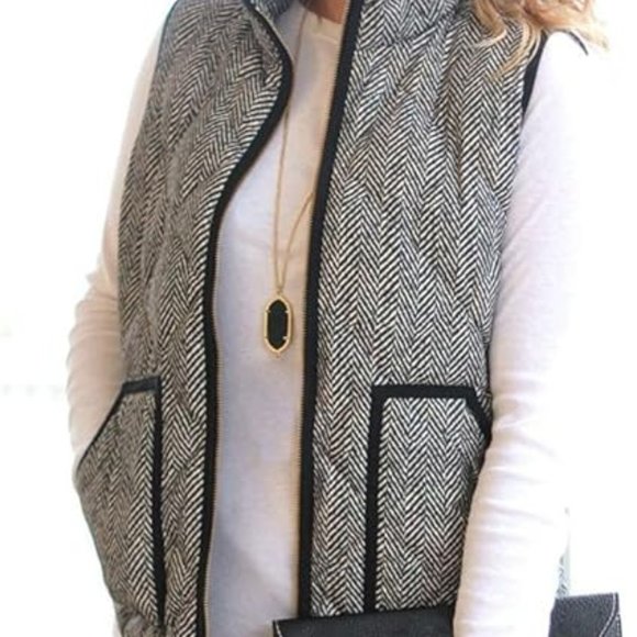 Merokeety Women's Slim Quilted Puffer Herringbone Vest size XL - Picture 1 of 5